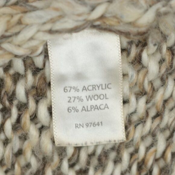 J. Jill Women's Small/Medium Tan Wool & Alpaca Cap Sleeve Open Front Cardigan - Picture 9 of 10